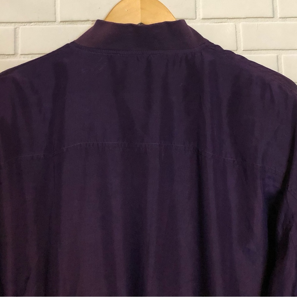 Los Angeles Lakers Purple Gold 100% Silk Tulliano NBA Basketball Zip Jacket S - Picture 11 of 16